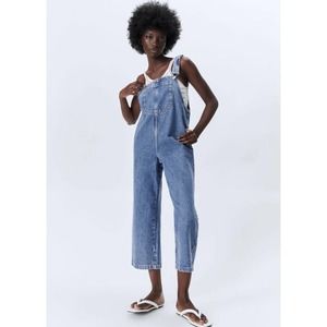 Zara Denim Jumpsuit dungaree overalls sz Large YTK